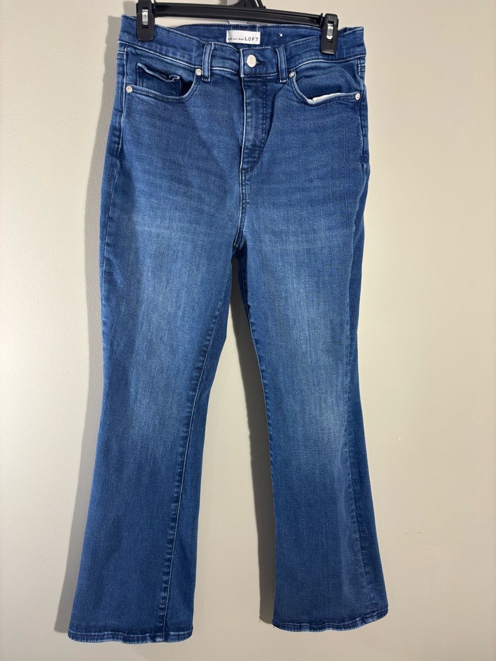 LOFT The Slim Flare Jeans Women's Size 30/10 Medium Wash Stretch Denim
